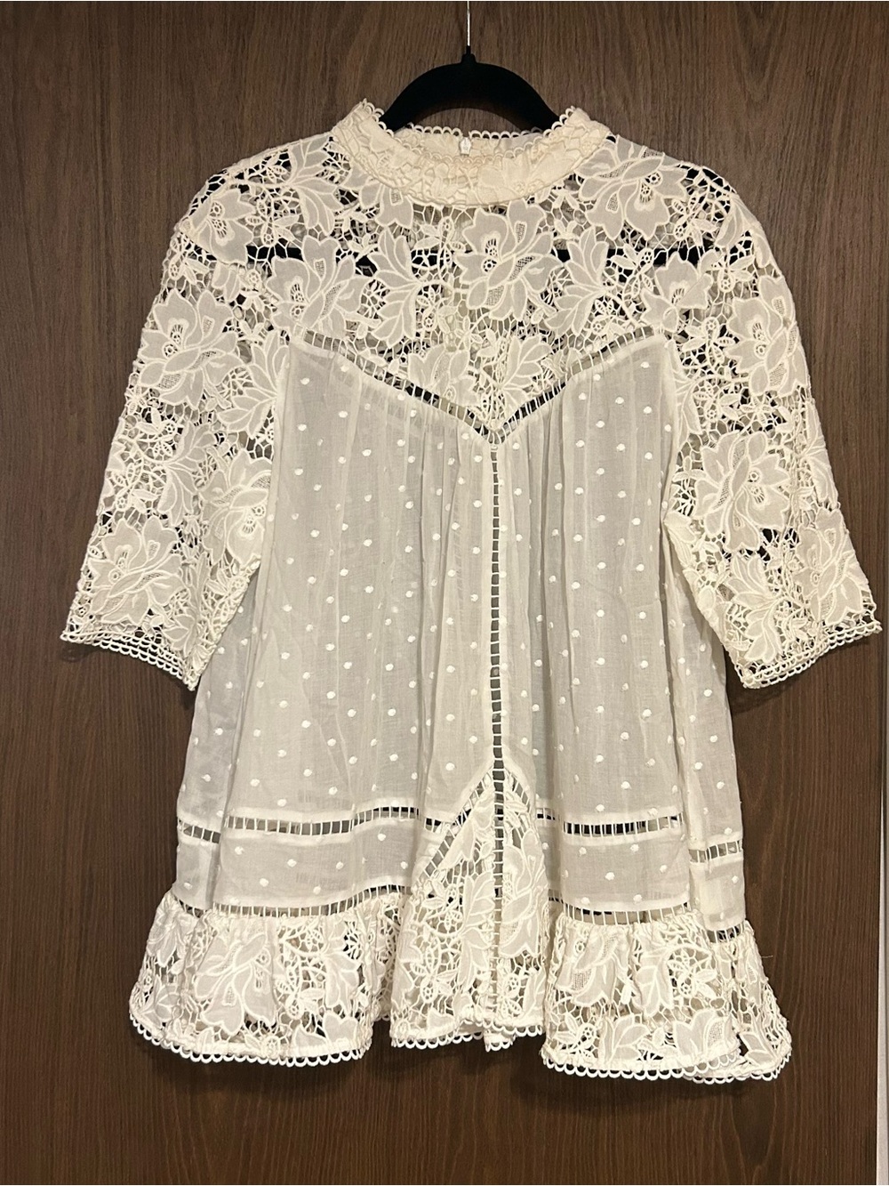 Zimmermann Cream Crochet Lace Camisole